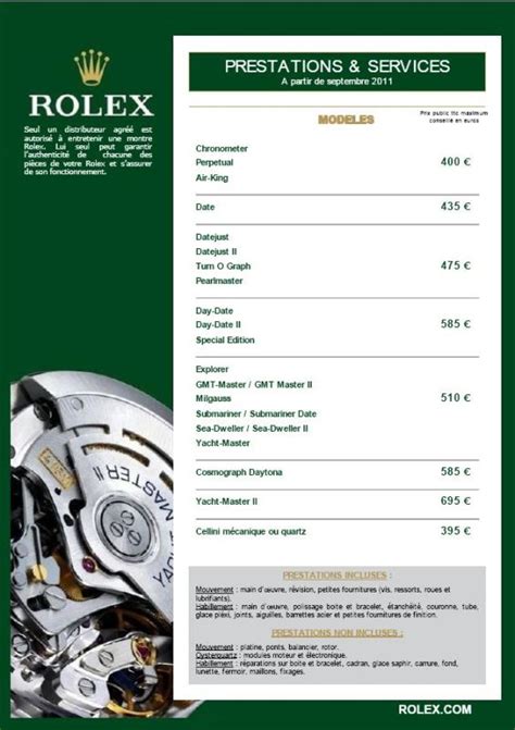 prix révision rolex|rolex service rate.